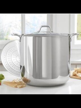 Princess House Polished Stainless Steel Stock Pot - Silver